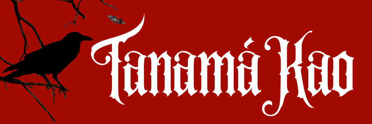 Tanamá Kao Tanamá Kao logo with a red background, a black crow perched on a branch and a butterfly.